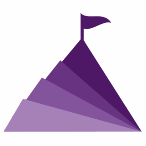 a purple pyramid with a flag at the summit